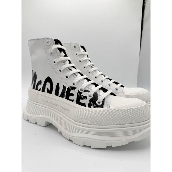 Alexander McQueen Tread Slick Boot Graffiti Optic White US 11 - Picture 6 of 11